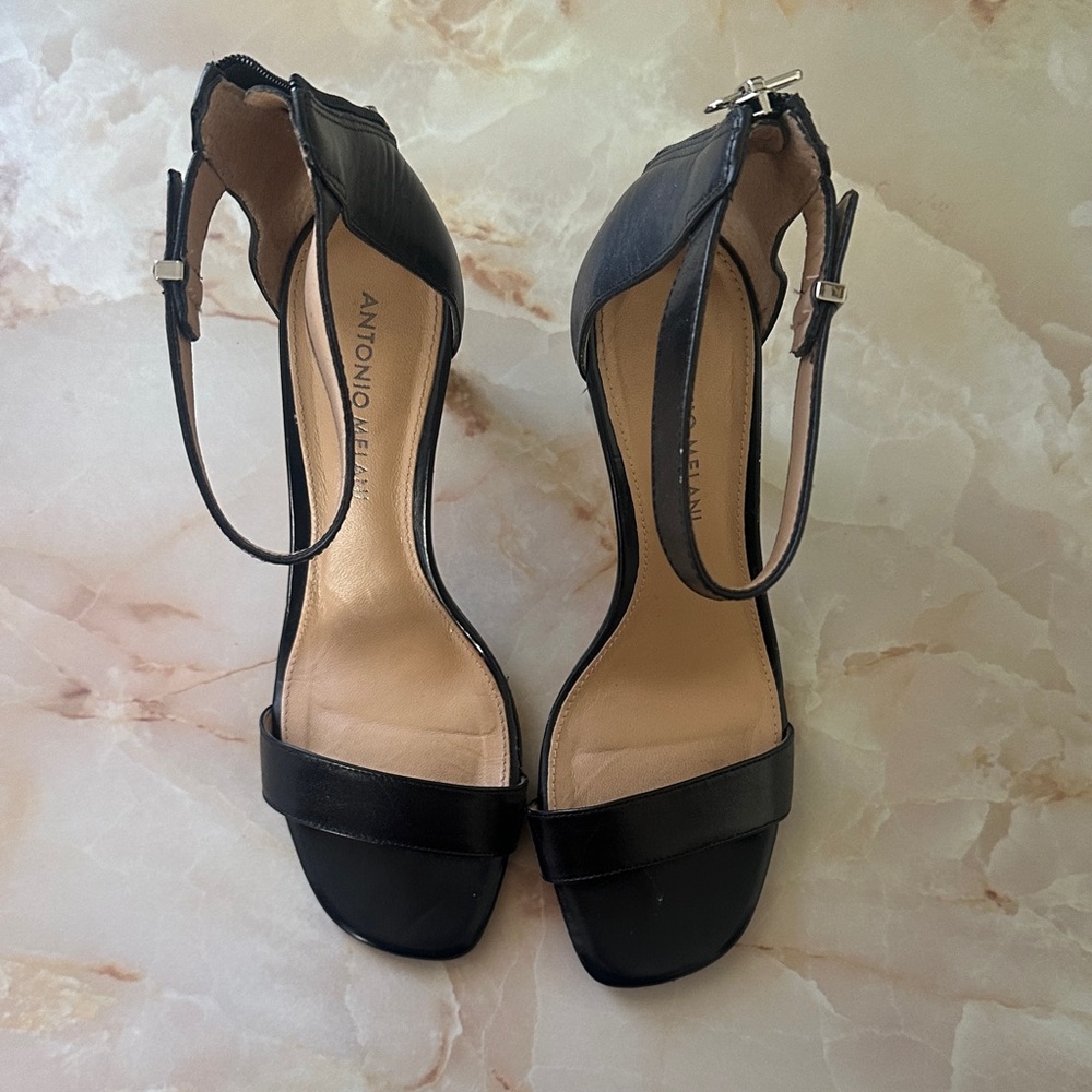 ANTONIO MELANI Black Strappy Heels